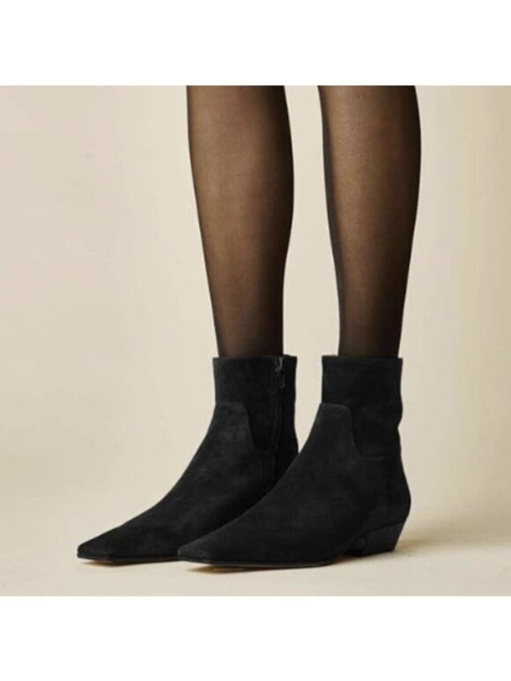 miss left Women's Square Closed Toe Low Chunky Heel Ankle Booties Flats Black